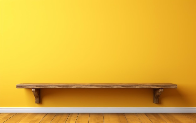 Trestle bench wall yellow background