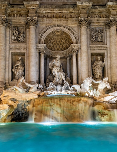 Trevi Fountain at night Rome Italy Europe