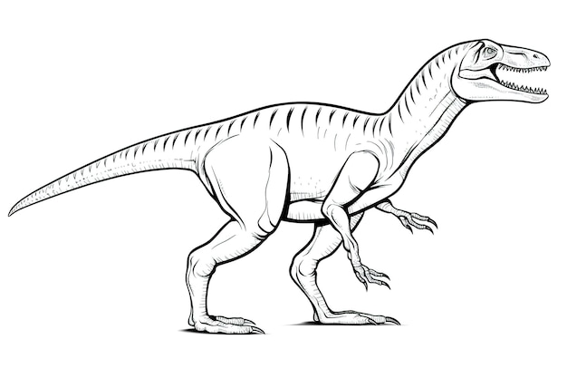 Photo trex dinosaur outline for children's coloring activity