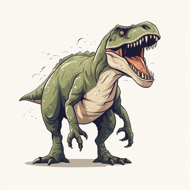 TRex onthulde boeiende platte ontwerp vector kunst illustratie op een heldere witte achtergrond