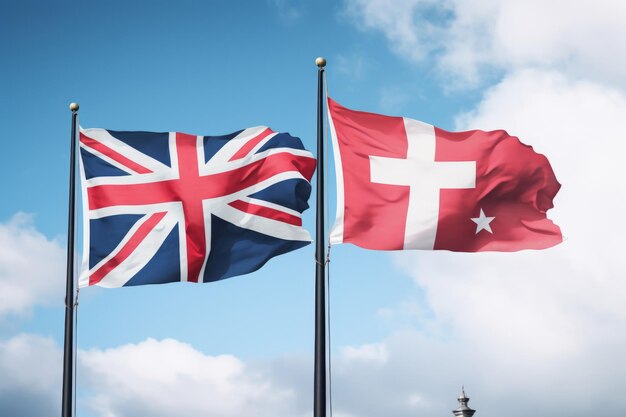 トライアディックシンボリズム - ルクセンブルクとニュージーランドの国旗と白い国旗を32の比率で結ぶ
