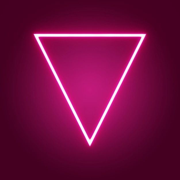 写真 暗い背景のピンク色の三角形の輝き
