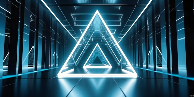 Triangle light projection in the space scifi