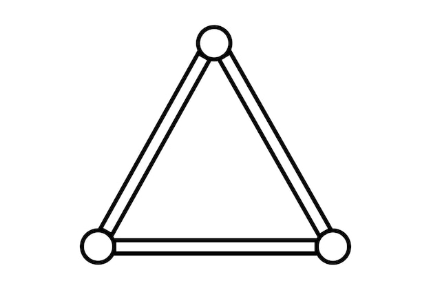 triangle line flat icon black science outline symbol app web sign