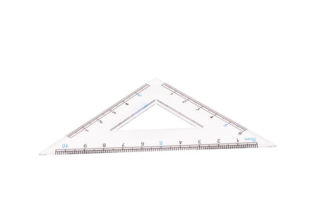 Triangle ruler isolated on white background