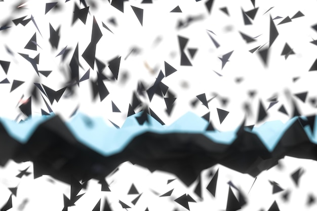 構造線 3 d レンダリングと三角形の表面平面