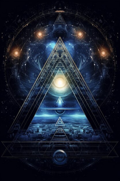 Triangle surrealism fractal poster