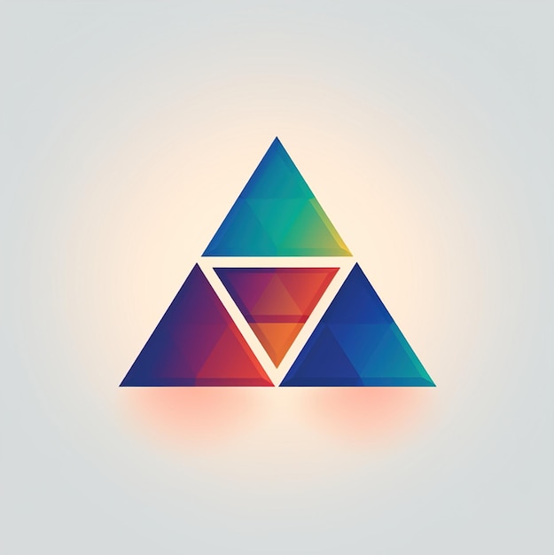 a triangle that is colored blue and orange