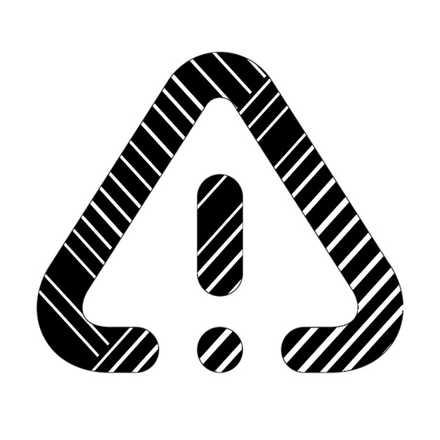 triangle warning icon black white diagonal lines