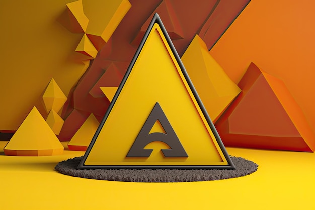 A triangle with a letter a on it in a circle