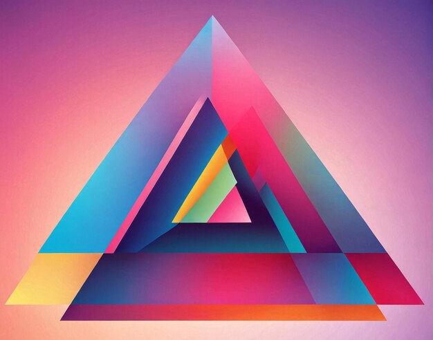 a triangle with a pink background