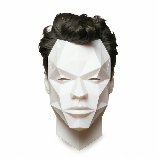 Photo triangular face in foampunk style a fusion of minimalism and industrial design
