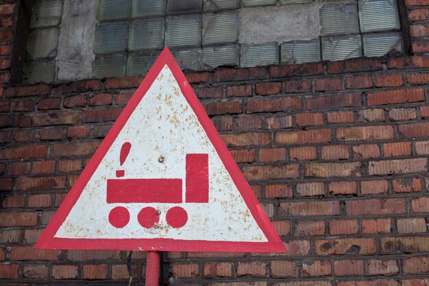 Triangular road sign