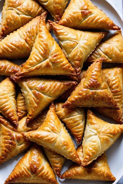 Triangularshaped pastries filled with minced meat