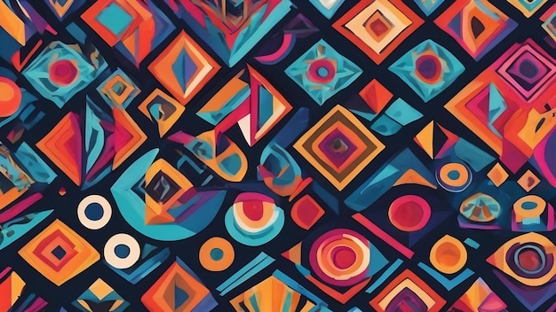 Tribal abstract geometric shapes pattern ai generative