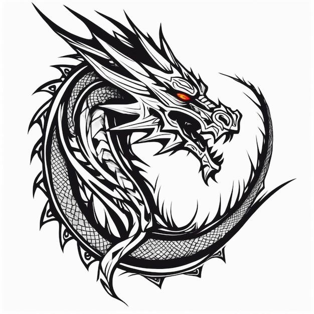 Tribal Dragon Tattoo