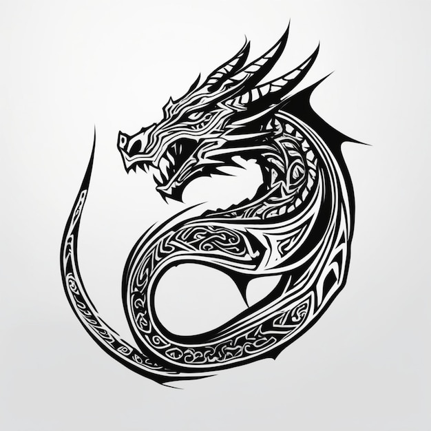Photo tribal dragon tattoo