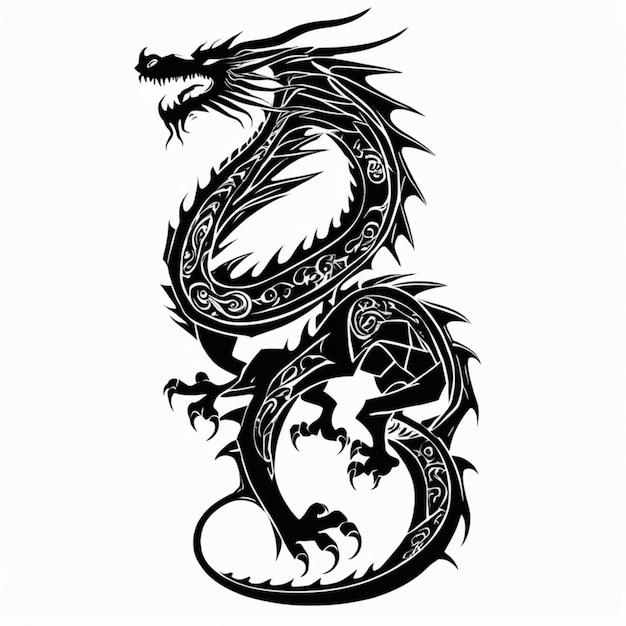 Tribal Dragon Tattoo