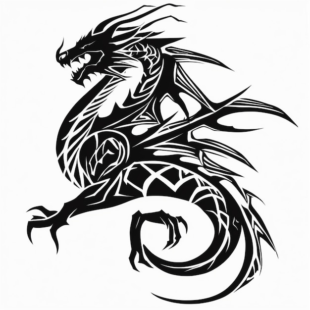 Photo tribal dragon tattoo