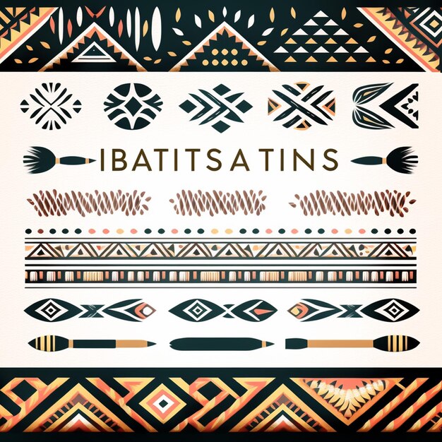 Tribal geometric pattern illustrator brush