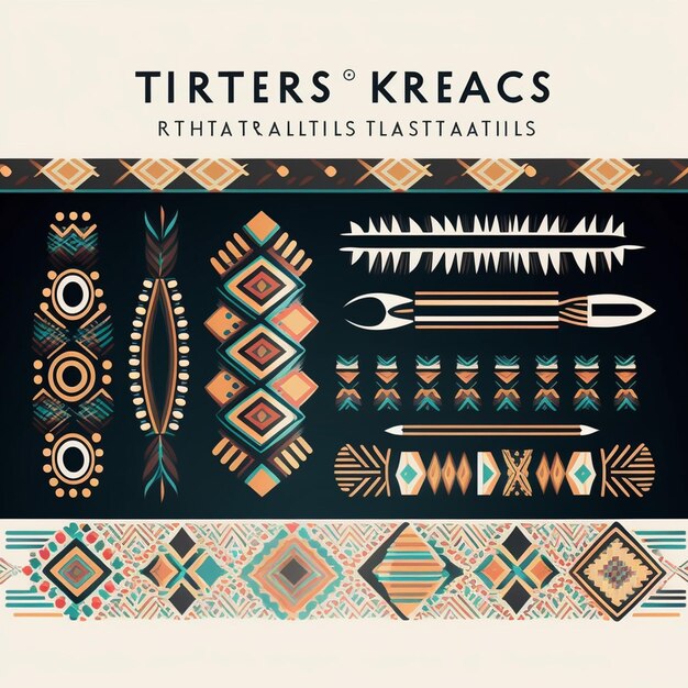 Photo tribal geometric pattern illustrator brush