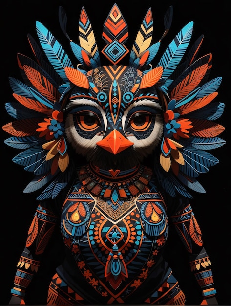 Photo tribal spirit bird vector illustration for tshirt design