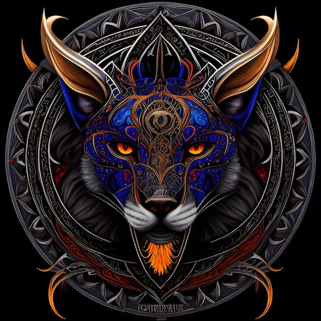 Tribal wolf tribal tattoo