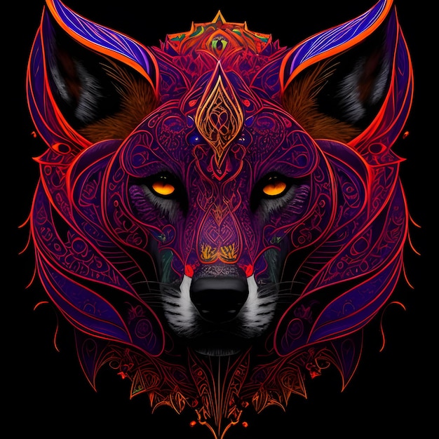 Tribal wolf tribal tattoo