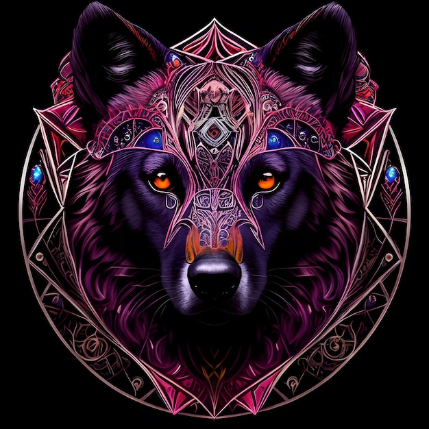 Tribal wolf tribal tattoo