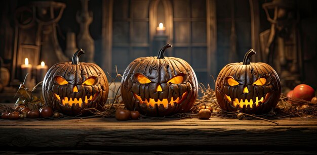 Trick or Treat Jack O Lantern-pompoen op traktatie of truc leuk feestfeest achtergrondontwerp