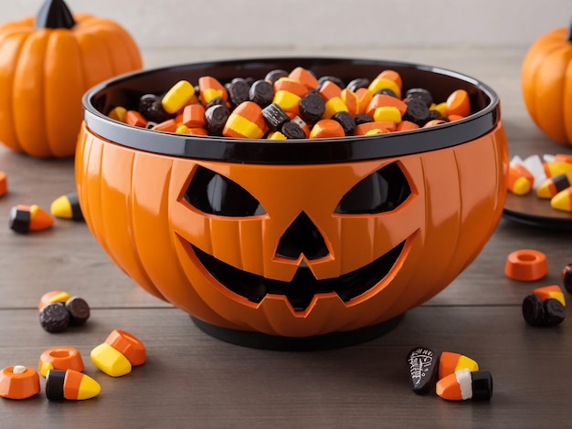 Trick or treat halloween jack o lantern candy bowl