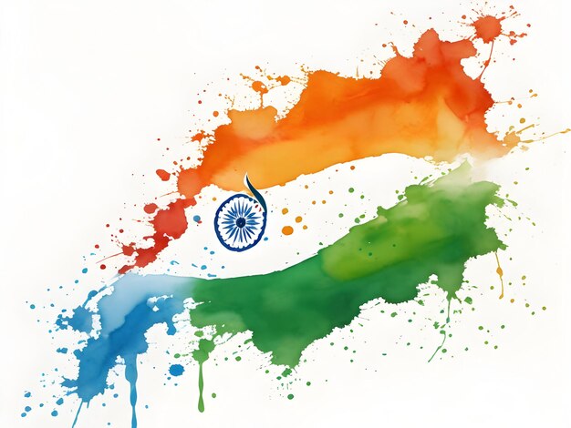 Photo tricolor indian flag watercolor