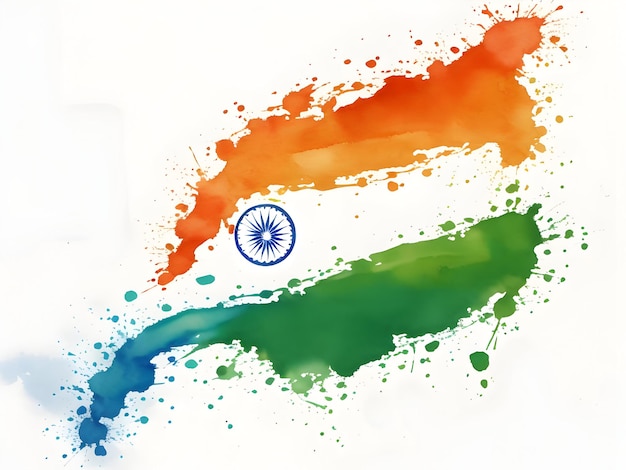 Tricolor Indian Flag watercolor