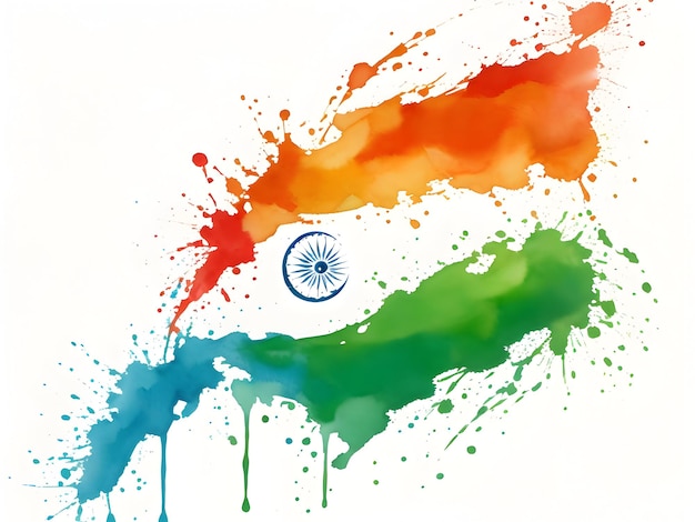 Tricolor Indiase vlag aquarel