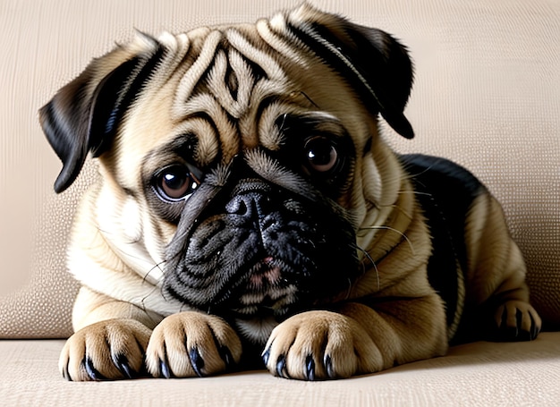 Triest pug puppy