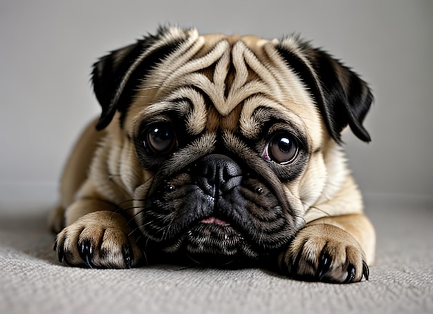 Triest pug puppy