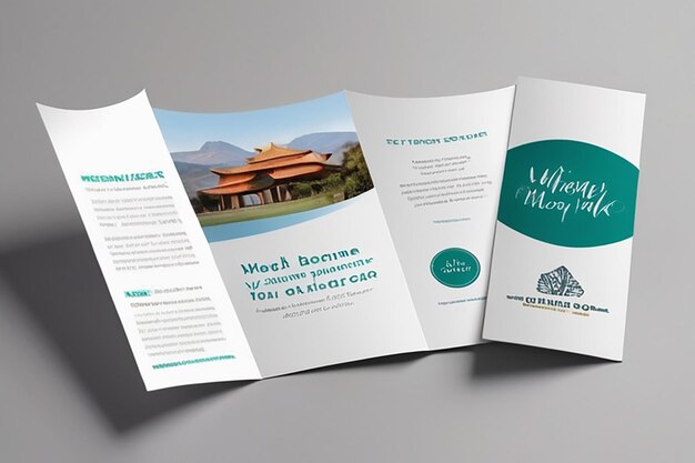 Photo trifold brochure mockup