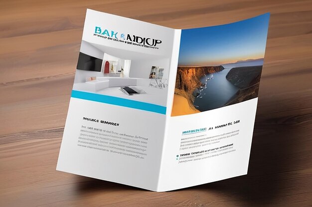 Photo trifold brochure mockup