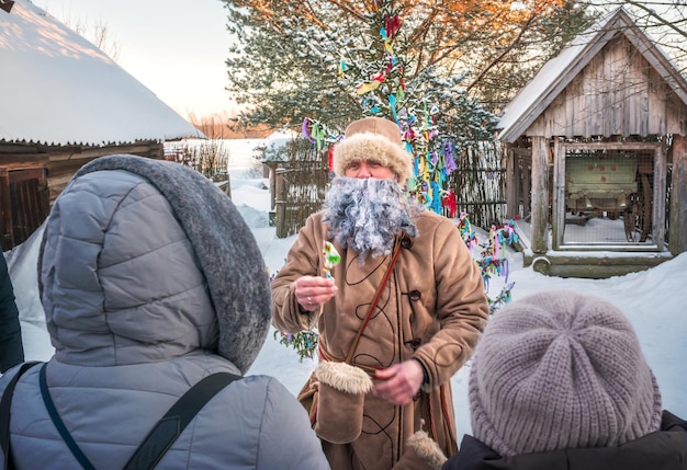 Trifon the Bearded Santa Claus the village of the Katskari people the village of Martynovo