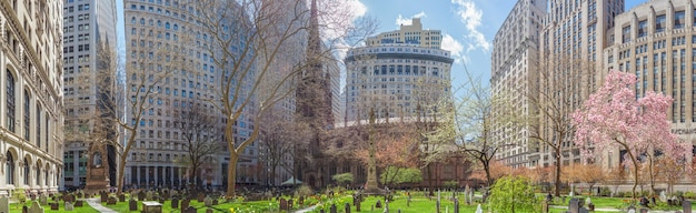 Trinity church in lower manhattan new york usa