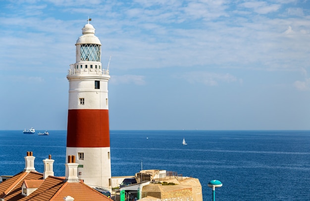 Trinity Lighthouse op Europa Point in Gibraltar aan de Straat van Gibraltar