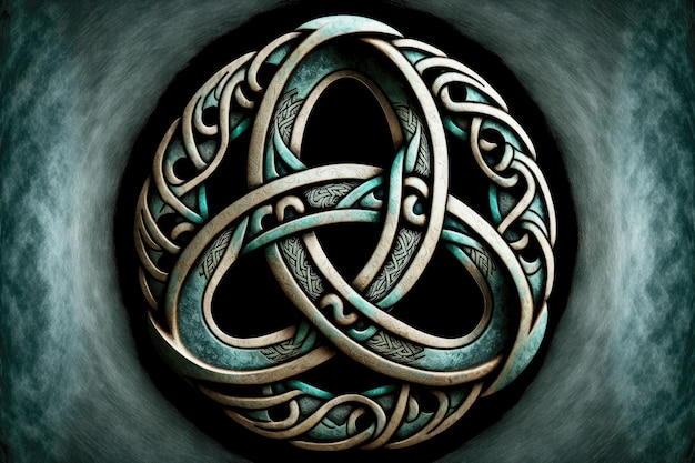 Foto simbolo della trinità a forma di tre cerchi con uno dentro l'altro ai generativo