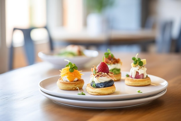 Trio mini-bagels met verschillende roomkaassmaken