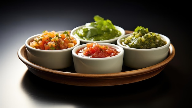 Photo trio salsa mexican food