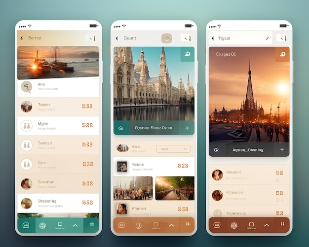 Trip and travel app UI design by Generative AI