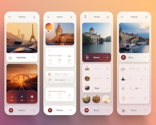 Trip and travel app UI design by Generative AI