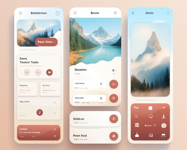 Trip and travel app UI design by Generative AI