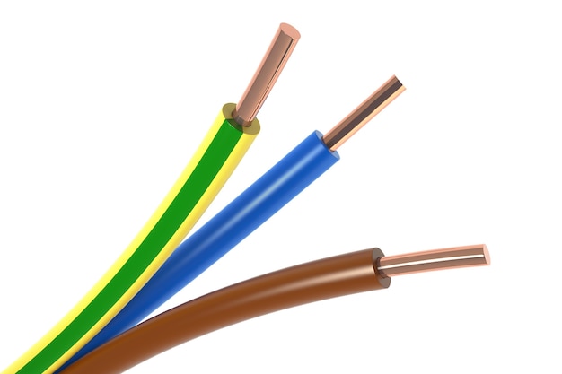 Triphasic Power Cable Wires 3D