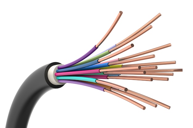 Triphasic Power Cable Wires 3D