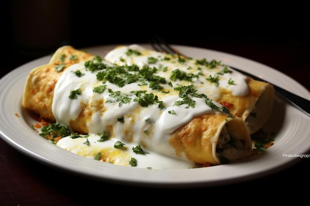 Triple Cheese Enchiladas with Jalape White Sauce